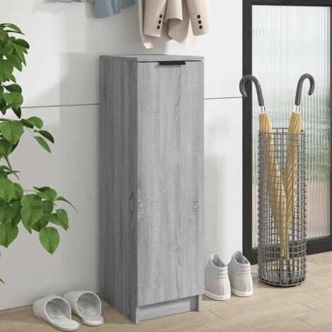 Vidaxl – Meuble à chaussures gris 30x35x100 cm – Bois d'ingénierie – Grand espace de rangement avec porte et étagères – Pour intérieur