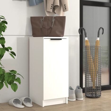 Vidaxl – Armoire à chaussures blanche 30x35x70 cm – Bois d'ingénierie – Porte et étagères pour rangement organisé – Protection contre la poussière