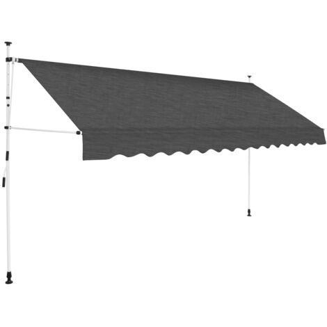 Vidaxl – Auvent manuel rétractable 400 cm – Tissu polyester hydrofuge – Cadre acier robuste – Projection 120 cm – Installation manuelle