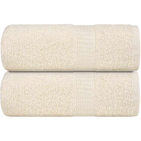 vidaXL Guest Towels "FROGN" 2 pcs Cream 30x50 cm 360 gsm