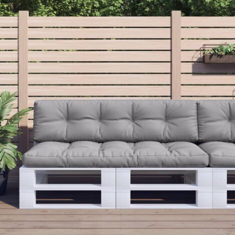 Vidaxl – Coussins de palette lot de 2 gris – Tissu polyester 100% – Dimensions 150 x 60 x 12 cm et 150 x 40 x 12 cm – Imperméables pour extérieur - vidaXL764757