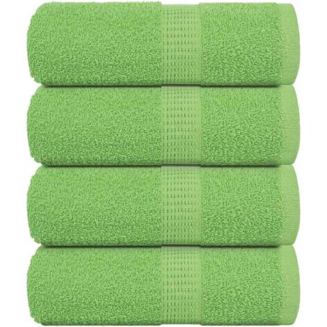 vidaXL Serviettes de visage 4 pcs vert pomme 30x30 cm 100% coton