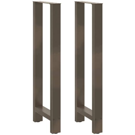 Pieds de table de bar en acier naturel 2 pièces 40 x (110-111) cm Acier vidaXL