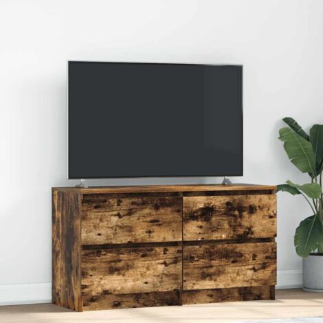 Meuble TV chêne fumé 100x35x54 cm bois d'ingénierie vidaXL
