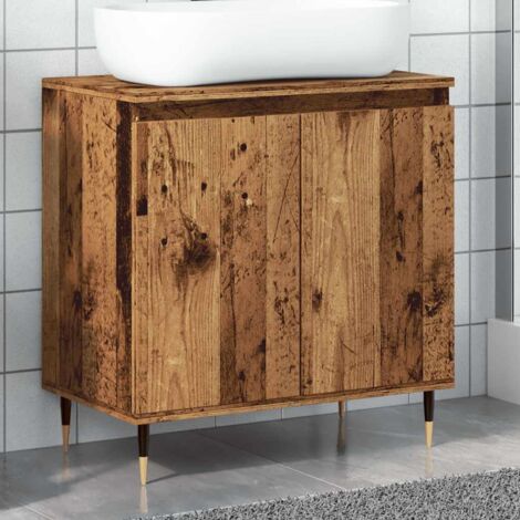 vidaXL Bathroom Cabinet Old Wood 58x33x60 cm Engineered Wood