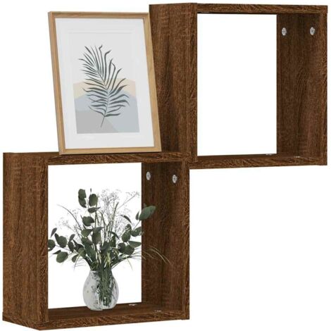 Étagères murales sous forme cube 2 pcs chêne marron 30x15x30cm vidaXL