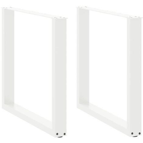 vidaXL Pieds de table à manger en U 2 pièces Blanc 90 x (72-73) cm Acier