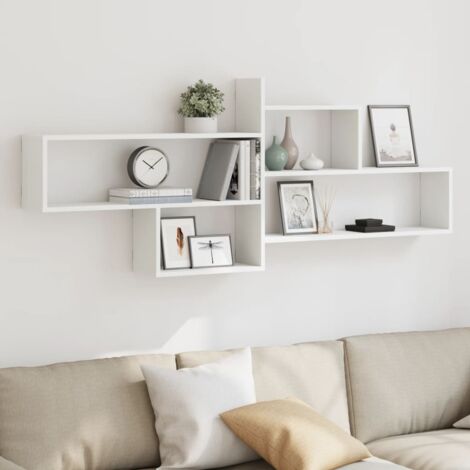 Vidaxl – Étagère murale flottante blanche 167,5 x 18 x 68 cm – Bois d'ingénierie – Charge maximale 20 kg – Assemblage requis