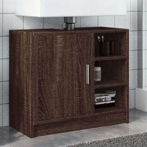 Armoire d'évier chêne marron 63x29x55 cm bois d'ingénierie vidaXL (1/5)