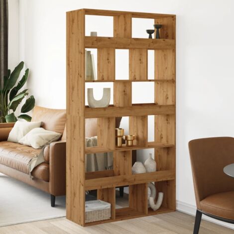 Vidaxl – Cloison de séparation en bois d'ingénierie chêne artisanal – 15 compartiments – Dimensions 100 x 33 x 187,5 cm – Facile à nettoyer