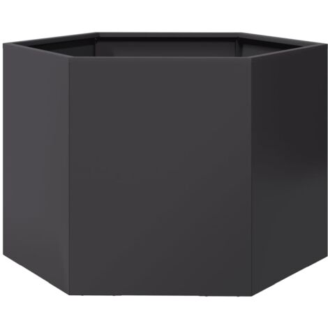 Vidaxl – Jardinière hexagonale en acier noir 69x60x45 cm – Modèle surélevé pour contrôle du sol – Fond ouvert pour drainage optimal (1/5)