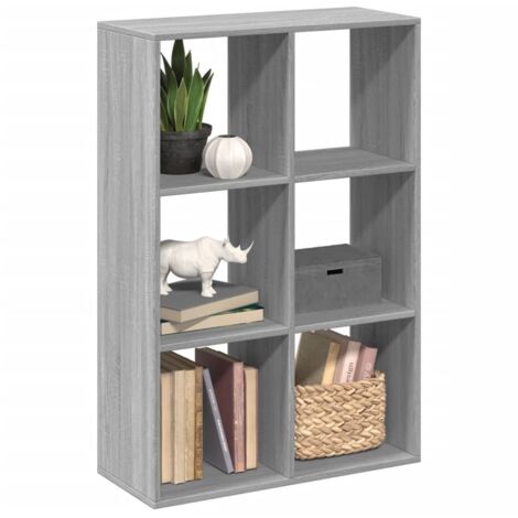 vidaXL Room Divider Bookcase Grey Sonoma 69.5x29x103.5 cm Engineered Wood