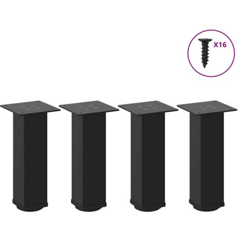 vidaXL Pieds de table basse 4 pcs noir 42-44 cm acier