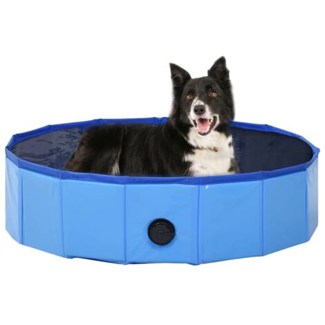 Vidaxl – Piscine pliable pour chiens bleu 80x20 cm – PVC haut de gamme avec bords renforcés – Surface antidérapante pour sécurité