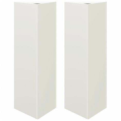 vidaXL Jardinières 2 pcs blanc triangulaire 30x26x75 cm acier