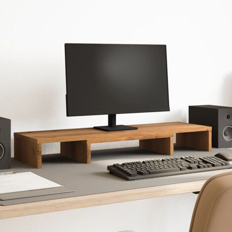 Vidaxl – Support de moniteur élévateur réglable 80-120 cm – Bois d'ingénierie résistant à l'humidité – Angle ajustable – Capacité 40 kg