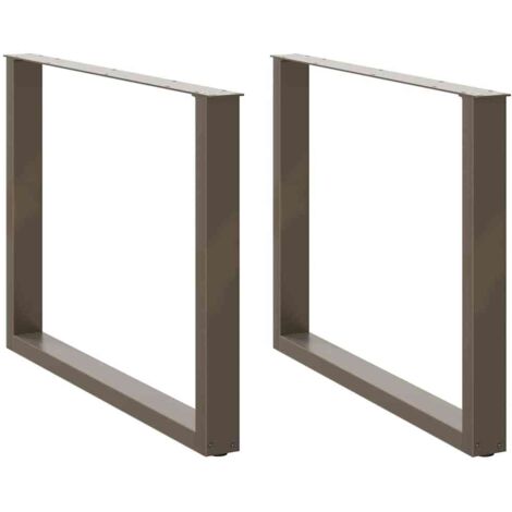 Pieds de table à manger en forme de U, 2 pièces, acier naturel, 100 x (72-73) cm vidaXL