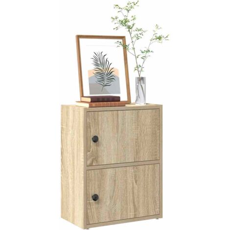 Vidaxl – Bibliothèque chêne sonoma 40x24x52 cm – Bois d'ingénierie – 2 étagères – Installation flexible pour rangement organisé