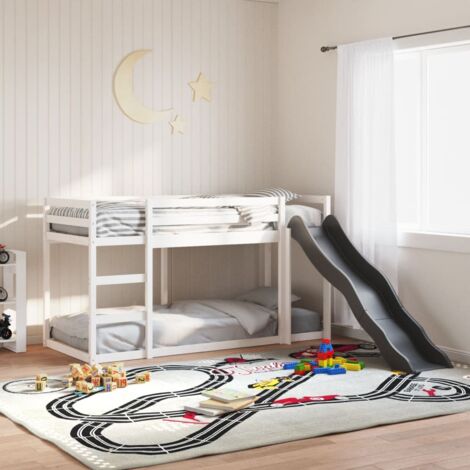 Vidaxl – Lit superposé avec toboggan et échelle – Dimensions 195,5 x 97,5 x 113 cm – Matelas 90x190 cm non inclus – Bois de pin massif