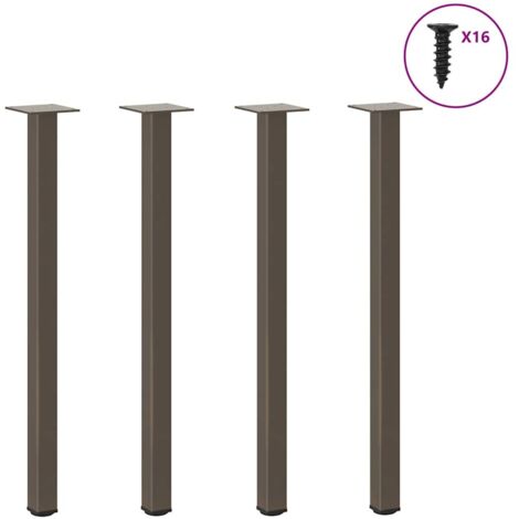 vidaXL Pieds de table basse acier naturel 4 pcs 72-74 cm acier