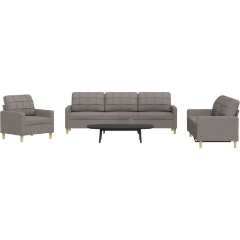 Ensemble de canapés 3 pcs taupe tissu vidaXL (1/5)