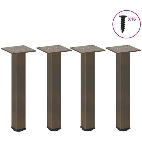 Pieds de table basse acier naturel 4 pcs 30-32 cm acier vidaXL