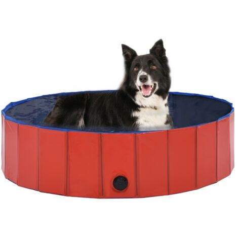 Vidaxl – Piscine pliable pour chiens 120x30 cm – PVC durable avec surface antidérapante – Pliable pour rangement facile – Usage intérieur et extérieur