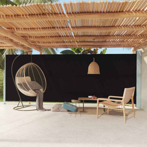 Auvent latéral rétractable de patio 200x600 cm Noir vidaXL