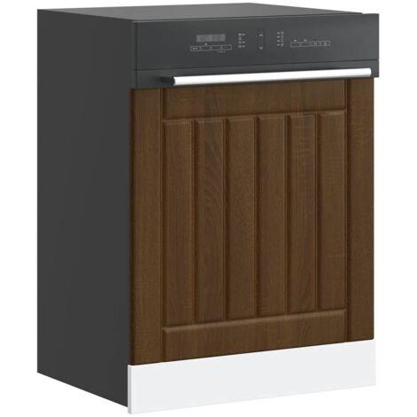 vidaXL Dishwasher Panel "Lucca" Brown Oak Engineered Wood