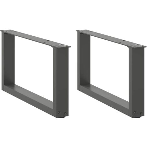 vidaXL Pieds de table basse forme de U 2 pcs anthracite 70x(30-31) cm