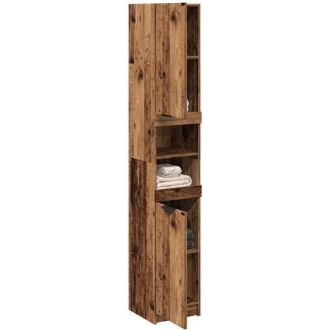 Armoire de salle de bain vieux bois bois d'ingénierie vidaXL