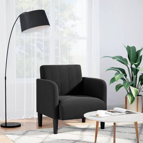 Fauteuil avec accoudoirs noir 54 cm velours vidaXL