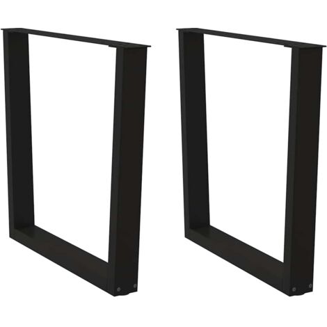 vidaXL Pieds de table à manger forme de V 2 pcs noir 80x(72-73,3) cm