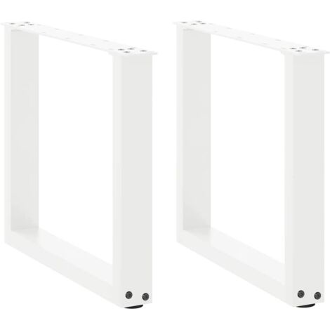 vidaXL Pieds de table basse forme de U 2 pcs blanc 50x(42-43) cm acier