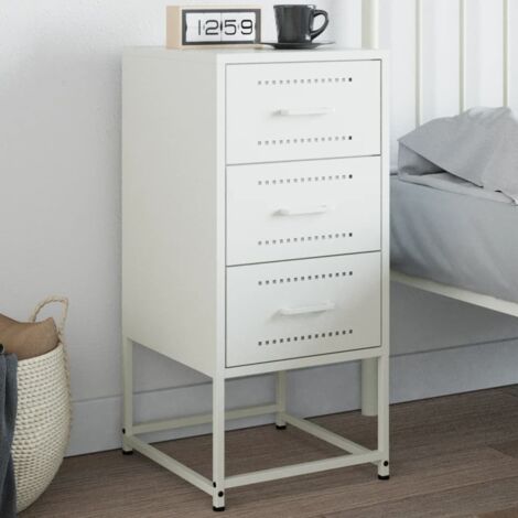 Table de chevet blanc 36x39x78 cm acier vidaXL234404 (1/5)