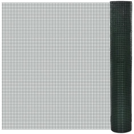Vidaxl – Grillage rigide en acier galvanisé revêtu PVC 10x1 m vert – Maille 19x19 mm – Résistant aux intempéries et facile à nettoyer