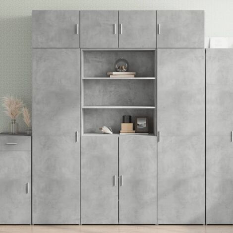 Armoire de rangement gris béton 80x42,5x225cm bois d'ingénierie vidaXL