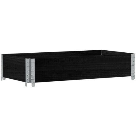 vidaXL Collier de palette noir 100x50 cm bois de pin solide
