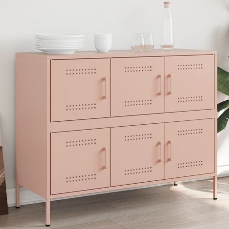 Buffet rose 100,5x39x79 cm acier vidaXL