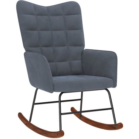 vidaXL Rocking Chair Dark Grey Velvet