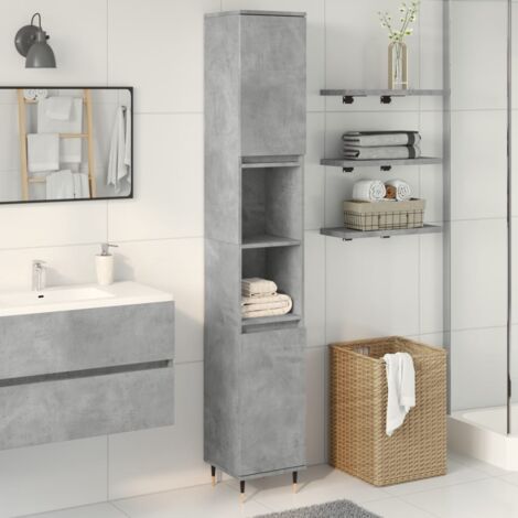 Armoire de salle de bain gris béton 30x30x190 cm vidaXL