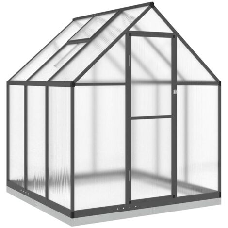 Vidaxl – Serre de jardin polycarbonate 169x169x202 cm – Cadre aluminium résistant aux intempéries – Panneaux UV 4 mm – Installation rapide