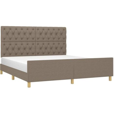vidaXL Cadre de lit sans matelas taupe 160x200 cm tissu (1/5)