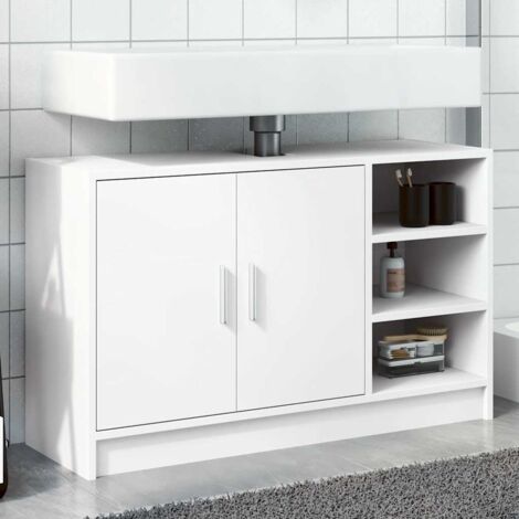 vidaXL Armoire d'évier blanc 90x29x55 cm bois d'ingénierie
