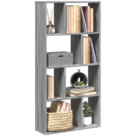 Vidaxl – Bibliothèque sonoma gris 60x20x120 cm en bois d'ingénierie – 8 compartiments – Capacité de charge 80 kg – Design géométrique moderne