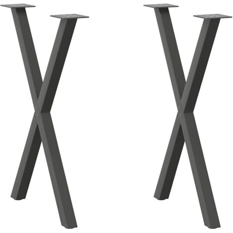 Pieds de table à manger en forme de X 2 pièces Anthracite 50 x (72-73) cm Acier vidaXL