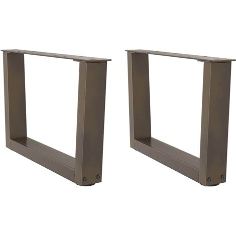 Pieds de table basse en forme de V, 2 pièces, acier naturel, 50 x (30-31,3) cm vidaXL