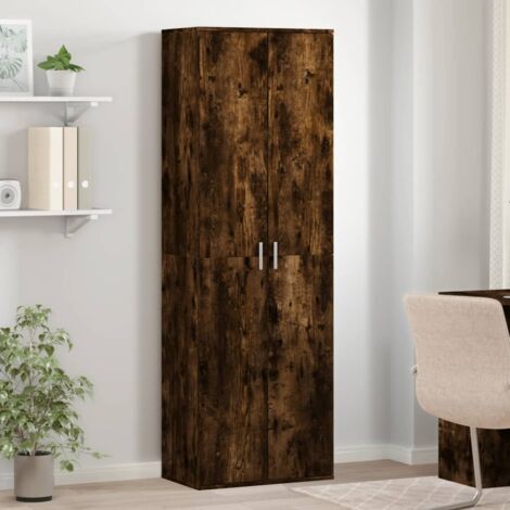 Buffet haut chêne fumé 60x35x180 cm bois d'ingénierie vidaXL
