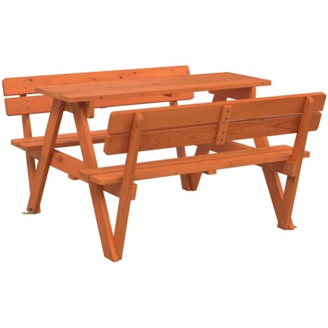 vidaXL Table de pique-nique pour 4 enfants avec trou de parasol sapin (1/5)