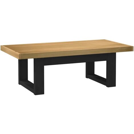 Vidaxl – Table basse fixe en bois de pin massif 120x60x40 cm – Pieds en U pour stabilité – Design rustique pour salon (1/5)